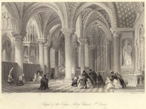 A Virgin Abbey templom kápolnája, St Denis (metszet) alkotó: Thomas (after) Allom