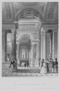 Nagy lépcsőház, Louvre-palota, Párizs (metszet)
