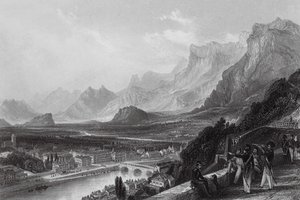 Grenoble, az erőd felől (metszet) alkotó: Thomas (after) Allom
