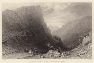 Honister Crag, Cumberland (metszet) alkotó: Thomas (after) Allom