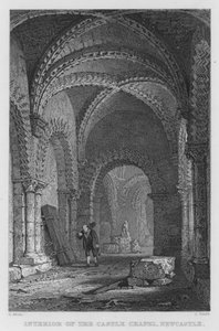 A várkápolna belseje, Newcastle (metszet) alkotó: Thomas (after) Allom