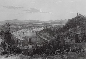 Lyon, a La Croix Rousse-ból (metszet) alkotó: Thomas (after) Allom