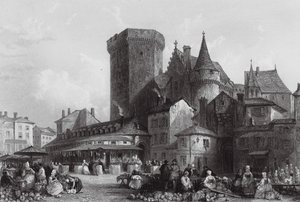 Piactér, Angouleme (metszet) alkotó: Thomas (after) Allom