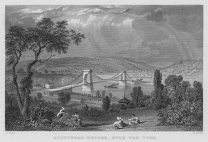 Scotswood híd, a Tyne felett (metszet) alkotó: Thomas (after) Allom