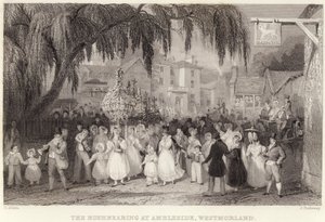 A Rushbearing Ambleside-ban, Westmorlandban (metszet) alkotó: Thomas (after) Allom