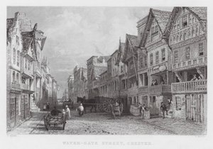 Water-Gate Street, Chester (metszet) alkotó: Thomas (after) Allom
