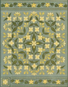 Párna terv a "The Art of Embroidery, A Treatise on the Practise of Decorative Needlework" című könyvből. alkotó: Thomas (after) Crane