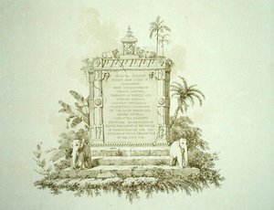 A "Keleti tájak" címlapképe: Huszonnégy nézet Hinduisztánban", Thomas (1749-1840) és William (1769-1837) Daniell metszete. alkotó: Thomas (after) Daniell