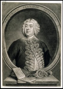 Francesco Bernardi Senesino, metszett Alexander van Haecken (1701-58) alkotó: Thomas (after) Hudson