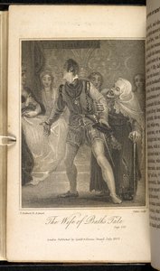 „Hag a férjét követeli” Wanton Wife of Bath, Jelenet a Bath felesége meséjéből, Geoffrey Chaucer