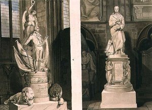 Montague kapitány emlékművei a nyugati bejáratnál és Addisoné a Poet