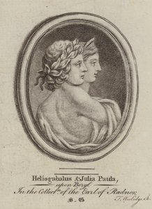 Heliogabalus római császár és Julia Paula császárné (metszet) alkotó: Thomas (after) Worlidge