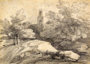 Táj (ceruza) alkotó: Thomas (attr. to) Gainsborough