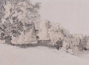 Chepstow kastély (toll, ecset és tinta gouache alapon) alkotó: Thomas (attr. to) Tudor