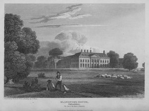 Blandford House, Oxfordshire, Beaufort hercegeinek székhelye (metszet)