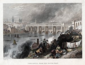 Magas szintű híd a Tyne felett Newcastle-ben, 1849 alkotó: Thomas Abiel Prior