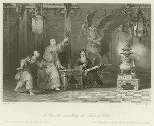 Egy bhakta, aki a Sors botjaival tanácskozik alkotó: Thomas Allom