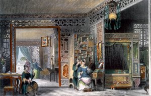 Budoár és egy rangú hölgy hálószobája, Kína, 1843