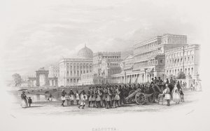 Kalkutta, az Esplanade, E. Radclyffe metszete, a "Történelmi arcképek galériájából", kiadva 1880 körül alkotó: Thomas Allom