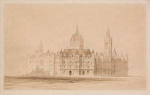 Pályázati terv a manchesteri városházához alkotó: Thomas Allom
