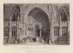 A lincolni katedrális bejárata alkotó: Thomas Allom