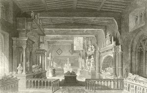 Rutland grófjainak emlékművei a Bottesford Churchben, Leicestershire-ben alkotó: Thomas Allom