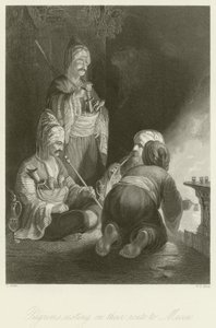 Zarándokok pihenő úton Mekkába alkotó: Thomas Allom