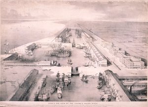 Thames Haven Dock, London, 1830 alkotó: Thomas Allom