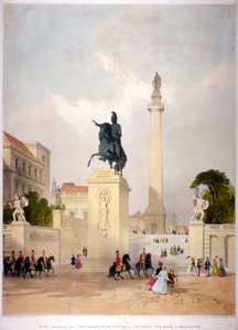 The Mall és Waterloo Place, Westminster, London, 1845 alkotó: Thomas Allom