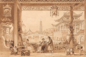 Egy mandarinház terasza Pekingben alkotó: Thomas Allom