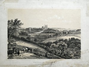 Penrhyn kastély, 1850 körül (színes litográfia papíron) alkotó: Thomas Ashburton Picken