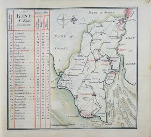 Kent, 39r. lemez, Anglia és Wales általános térképeinek teljes készletéből..., 1724 (toll, tinta és WC papíron)