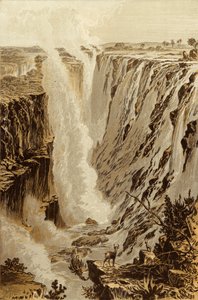 The Victoria Fall, Zambesi, from the east end of the chasm (chromolitho)