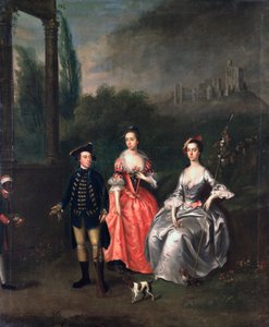 Fenwick kapitány, felesége Isabella Orde és Ann nővére portréja, 1746 körül