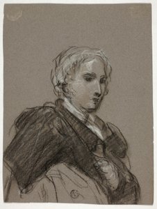 Egy nő mellszobra (recto); Drapírozott figura, háromnegyed hosszúságú (fordítva) alkotó: Thomas Barker