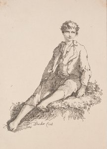 A poliautográfia mintái: Fiú füves parton ül, 1803.