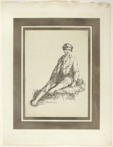 Fiatal fiú ülve, a Specimens of Polyautography első számából alkotó: Thomas Barker