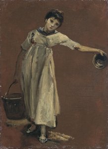 Lány vödörrel (olaj, vászon) alkotó: Thomas Barker of Bath