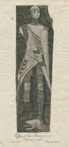 Mavesyn Ridware – Hugo Mavesyn sírja: szépia és tinta nyomkövetése, nd [?18. század vége] alkotó: Thomas Barrett