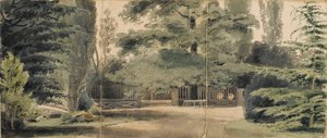 ösvények és kerítés a Merton parkban lévő fák alatt