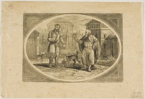 Mese: Egy kutya megharapott ember alkotó: Thomas Bewick