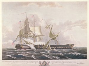 A csata a USS alkotmány és a HMS Guerriere között alkotó: Thomas Birch
