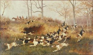 In Full Cry, 1880 körül (olaj, vászon)