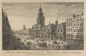Kilátás a Royal Exchange Londonra, 1751