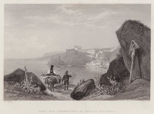 Scylla-szikla és hegyfok, Calabria, Olaszország (metszet) alkotó: Thomas Brabazon Aylmer