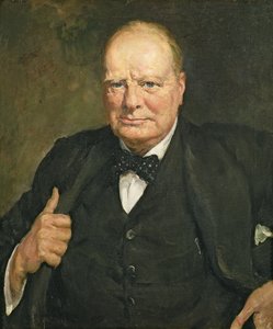 Sir Winston Churchill (1874-1965) portréja (olaj, vászon)