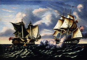 A H.B.M. Macedonian fregatt elfogása az Egyesült Államok fregatt által, 1812. október 25. alkotó: Thomas Chambers