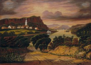 Lake George és Caldwell faluja, 19. század közepe.