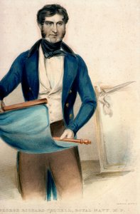 George Richard Pechell kapitány, Királyi Haditengerészet, parlamenti képviselő (színes litográfia) alkotó: Thomas Charles (after) Wageman