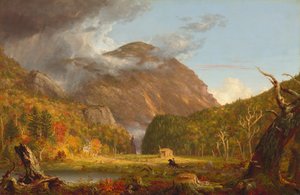 Kilátás a Fehér-hegység bevágásának nevezett hegyhágóról Crawford Notch, 1839. alkotó: Thomas Cole